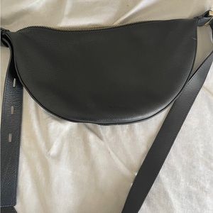 AllSaints Half Moon Leather Crossbody Bag